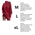 thumbnail image 2 of Suéter largo para mujer, suéter informal de gran tamaño, vestido de mujer, suéter de punto de cuello alto de color sólido para otoño, suéter largo grueso para mujer, sudadera elegante de, 2 of 6