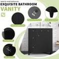 thumbnail image 6 of 30'' Bathroom Vanity Cabinet, Freestanding Bathroom Storage Cabinet with Ceramic Basin and Double-layer Drawer, Modern Bathroom Vanity with Adjustable Shelf and Soft Close Door, 6 of 9