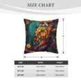 thumbnail image 4 of Xecao Colorful Owl Forest Print Soft Velvet Decorative Throw Pillow Covers, Square Cushion Cases for Bed, Sofa, Living Room, Car, and Indoor Outdoor Use-18"x18", 4 of 8