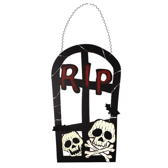 Matsuzay Letrero colgante de Halloween LED Light Trick or Treat Festival Colgador decorativo Esqueleto Decoración Colgante para jardín Kits de decoración para fiestas Tipo 2