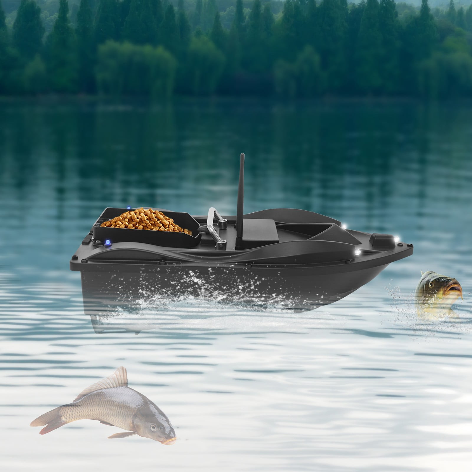 48.5*26.5*16cm ABS Remote Control Bait Boat Multifunctional Fishing Bait Boat with GPS