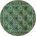 thumbnail image 1 of Ahgly Company Machine Washable Indoor Round Persian Turquoise Blue Traditional Area Rugs, 8' Round, 1 of 4