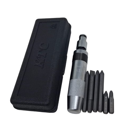 JIS (Japanese Industrial StandardManual Impact Driver 8-Piece Set Made in Japan Cross Bits JIS 1 2 3 Flat 1 1.6 1.8 8mm Bit Adapter Plastic Case 0159-112