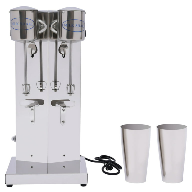 BENTISM 110V Electric Milk Tea Shaker Machine,120W Stainless Steel  Double-Cup Shaker Machine, Silver 