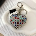 thumbnail image 3 of Wrapables Crystal Bling Key Chain Keyring with Tassel Car Purse Handbag Pendant, Rainbow Heart, 3 of 6