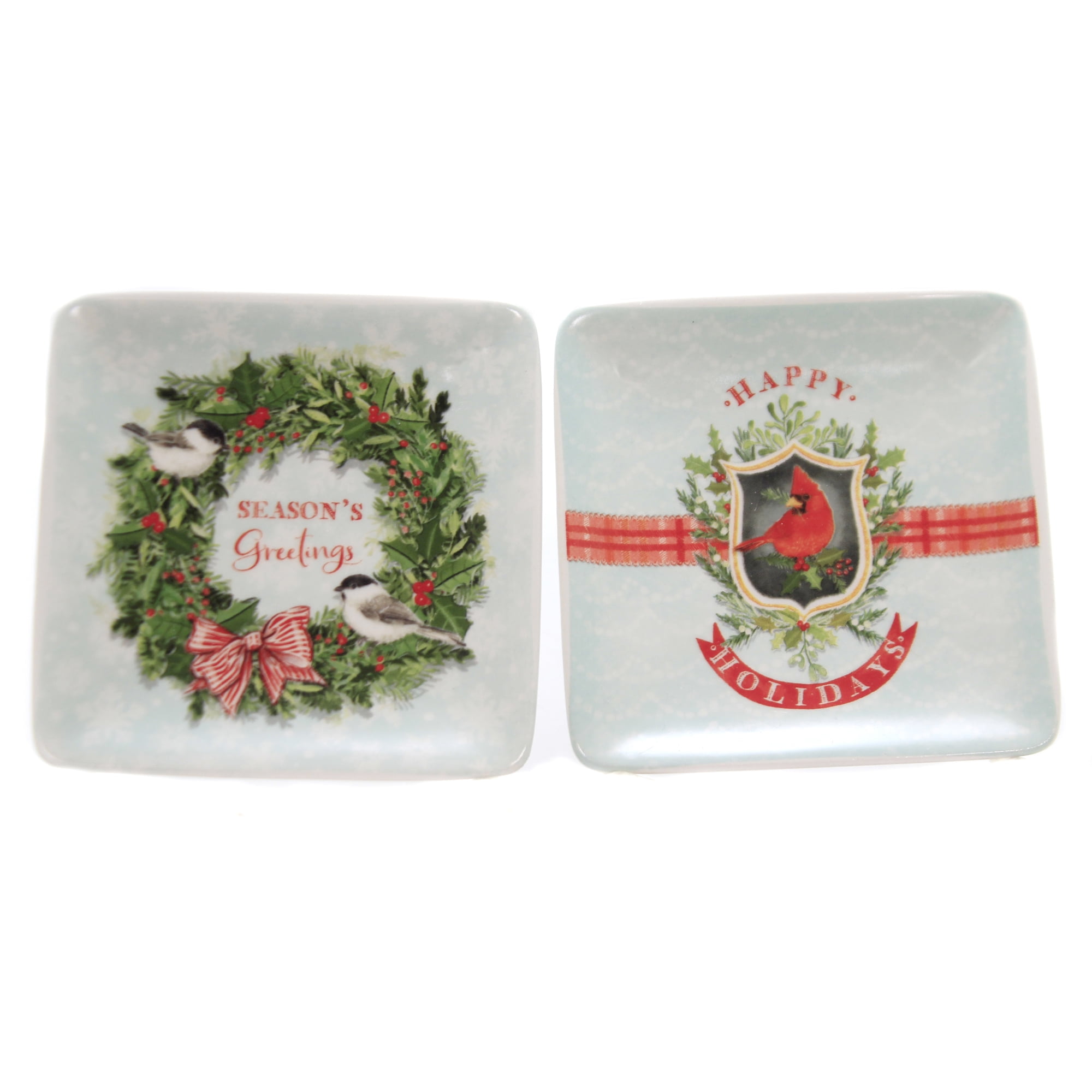 Tabletop SEASON GREETINGS DISH SET/2 Ceramic Christmas 3929Xm - Walmart.com