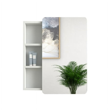 Baobao 20 in x 24 in Wall Mount PVC Mirror Medicine Cabinet with 5 Shelves