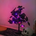 thumbnail image 3 of MYFLOCY Halloween Black Tree with LED Purple Bat Lights Ornaments Fall Table Decor, 3 of 4