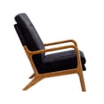 thumbnail image 4 of Lounge Armchair, Modern Accent Chair Leisure Chair with Solid Wood Frame and Thicken Cushion Seat, High Back Chair with Armrest for Living Room, Black, 4 of 8