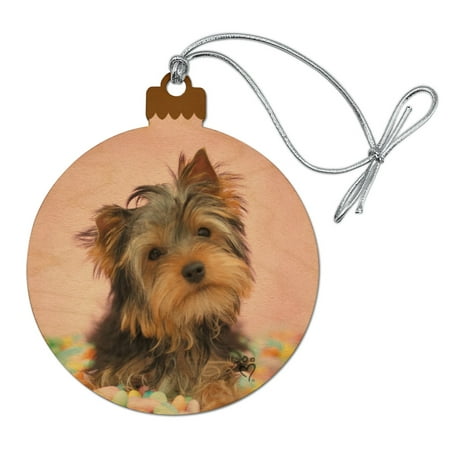 Yorkie Yorkshire Terrier Dog Candy Eggs Easter Wood Christmas Tree Holiday