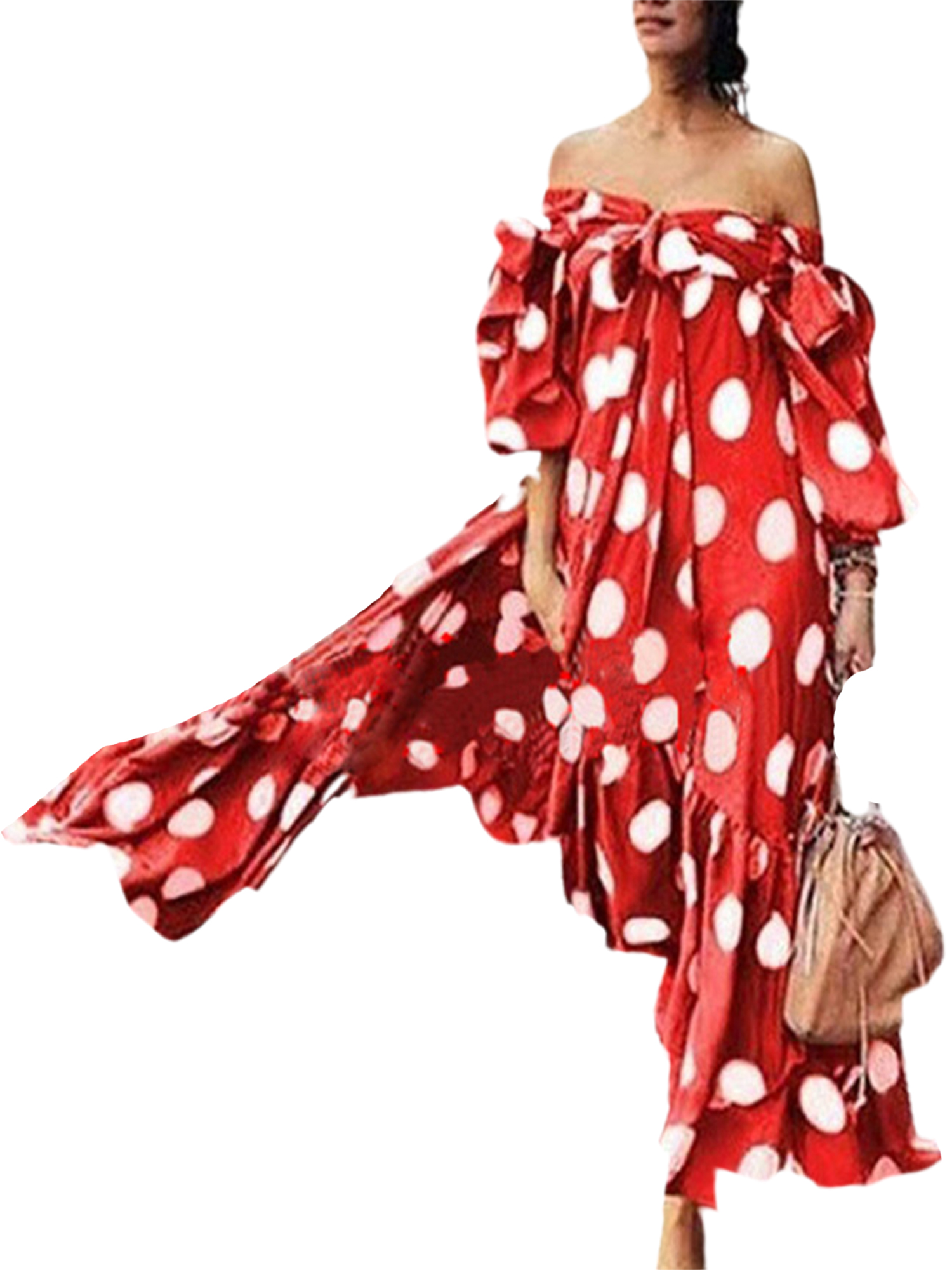 Lumento Ladies Kaftan Holiday Dress Bohemian Long Sundress Boho Off