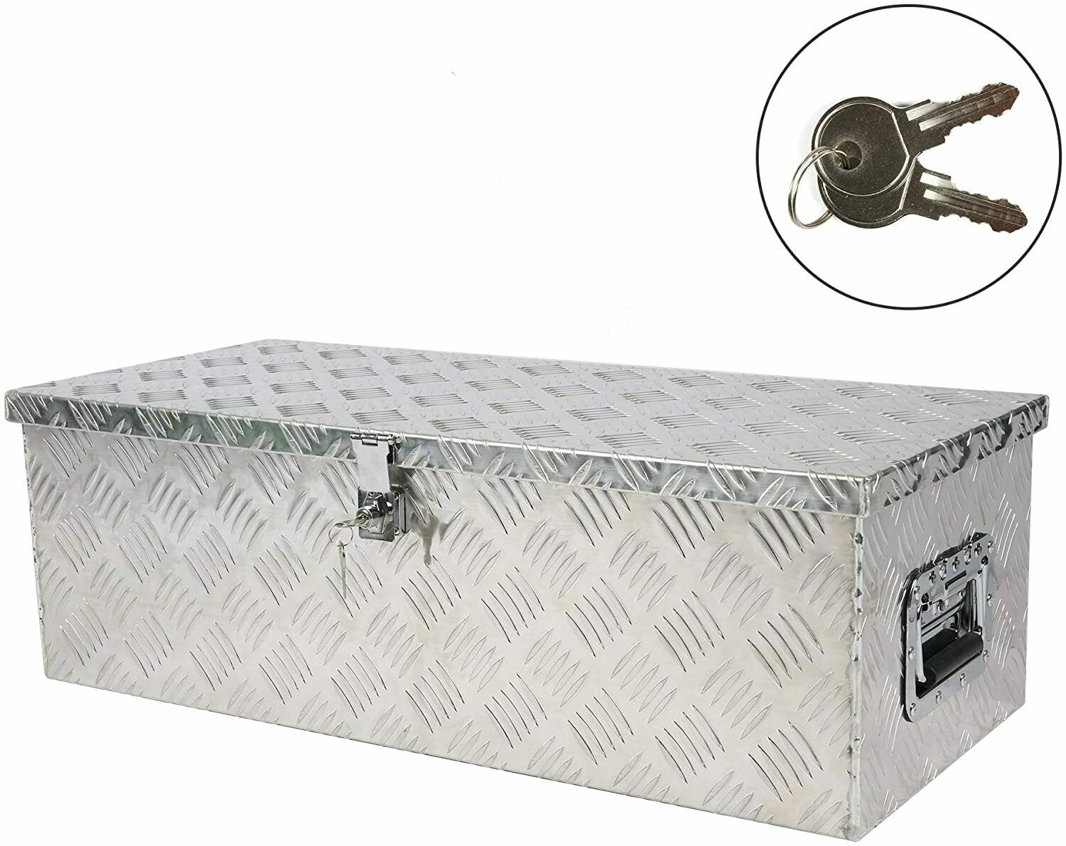30Inches Aluminum Narrow Tool Box with Lock Truck Storage Bed