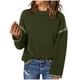 thumbnail image 2 of HongQid Sweaters for Women Fashion Solid Crewneck Loose Fit Long Sleeve Contrast Cable Knit Pullover Sweater Jumper Tops, 2 of 8