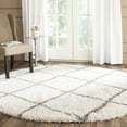 thumbnail image 3 of SAFAVIEH Hudson Amias Geometric Shag Area Rug, Ivory/Grey, 5' x 5' Round, 3 of 9
