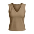 thumbnail image 3 of Bosfbaoi Womens Tops V-Neck Sleeveless Tank Top Form-Fitting Casual Solid Color Cami Summer Tops for Women, 3 of 7
