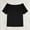 Black, variant on JGGSPWM Women's Off The Shoulder Tops, Short Sleeve Off Shoulder Shirts Casual Summer Loose Tunics Tee Blouse Gray XL