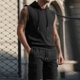 thumbnail image 2 of CHUMUD 2 Piece Sets for Men Summer Outfits Dry Fit Workout Cargo Hooded Tank Tops Hiking Gym Sleeveless Muscle Athletic Shirt Drawstring Shorts Tracksuits, 2 of 6