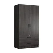 Woodpeckers Furniture And Mattress 2-Door Closet with 2-Drawers (Tobacco)