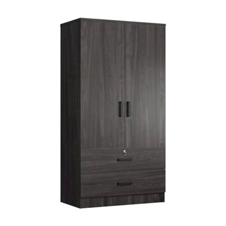 Woodpeckers Furniture And Mattress 2-Door Closet with 2-Drawers (Tobacco)
