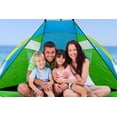 thumbnail image 3 of GigaTent Sand Castle Portable Beach Cabana Two Mesh Windows & Sand Pockets, Green & Blue, 3 of 11
