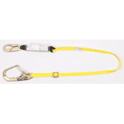 MSA 6' Workman Single Leg Energy-Absorbing Adjustable Lanyard With 36C Snap Hook Harness And 36CL Snap Hook Anchorage Connection