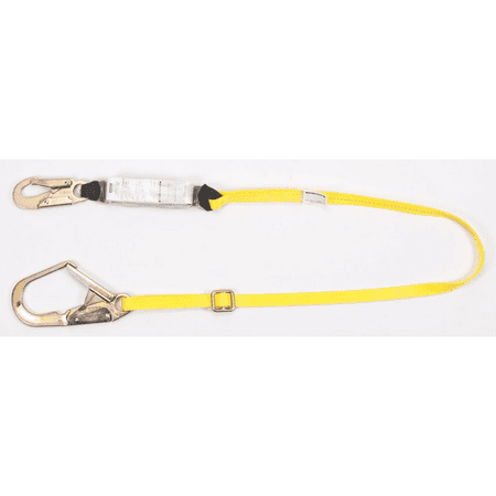MSA 6' Workman Single Leg Energy-Absorbing Adjustable Lanyard With 36C Snap Hook Harness And 36CL Snap Hook Anchorage Connection