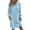 Blue, variant on Womens Cotton Dresses Fall Button Down Lapel Collar Long Sleeve Knee Length Tunic Shirt Midi Dress with Pockets