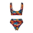 thumbnail image 6 of Rocae Colorful Hawaii Palms for Bikini Set for Women Two Piece Sexy High Swimsuits Split Crossover Bikini XX-Large, 6 of 9