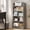 gray oak, variant on NEWSENDY Arched Top Open Bookcase, Freestanding Vertical Storage Shelf, High Weight Capacity Modern Display Rack for Adults, Ideal for Living Room, Home Office & Bedroom