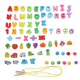 thumbnail image 1 of Juguete para enhebrar de madera, manualidades DIY, juego de para en edad preescolar 71 Yotijar juegos de enhebrar cuentas, 1 of 7