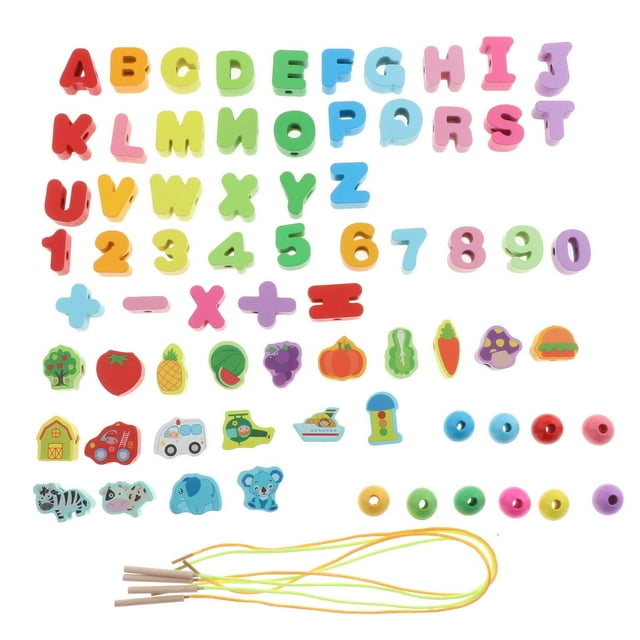 Juguete para enhebrar de madera, manualidades DIY, juego de para en edad preescolar 71 Yotijar juegos de enhebrar cuentas