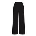 thumbnail image 4 of LLYwey s Casual Pants for Women Ladies Straight Leg Pants Elegant High Waisted Flared Pants New Full Length Pants Trousers Regular Fitted Black XXL, 4 of 4