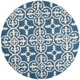 thumbnail image 1 of Safavieh Cambridge Collection CAM133G Handmade Moroccan Geometric Navy and Ivory Premium Wool Round Area Rug (6' Diameter), 1 of 10