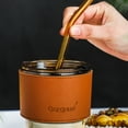 thumbnail image 2 of Yuarrent Vaso resistente a altas temperaturas, vaso de agua, bebidas calientes y sopas, taza de café de vidrio espesado Mostrada Ámbar (con tapa), 2 of 6
