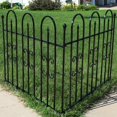 thumbnail image 3 of Sunnydaze Finial 38.25" x 49.25" Black Steel Decorative Garden Fence Panels (2 Count), 3 of 15