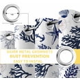 thumbnail image 4 of Fsddascl Navy Blue Coastal Blackout Curtains for Bedroom/Living Room, Thermal Insulated Kitchen Curtains, Coral Shell Summer Beach Nautical Grommet Darkening Window Treatment Drapes 52"x72"x2, 4 of 6