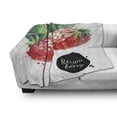 thumbnail image 3 of Watercolor Soft Flannel Fleece Throw Blanket, Appetizing Strawberries with Hand Drawn Style Brush Marks Eats Food, Cozy Plush for Indoor and Outdoor Use, 60" x 80", Fern Green Red, by Ambesonne, 3 of 6