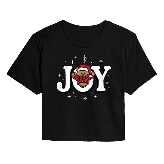 Instant Message - Joy Teddy Bear Cropped Graphic T-Shirt