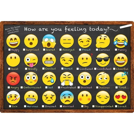 Ashley Productions ASH91032BN Emoji How You Feeling Smart Poly Chart Dry-Erase Surface - Pack of 10