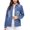 Medium Blue, variant on Women's Classic Casual Cotton Lightweight Distressed Denim Button Up Jean Jacket (Light Blue, S)