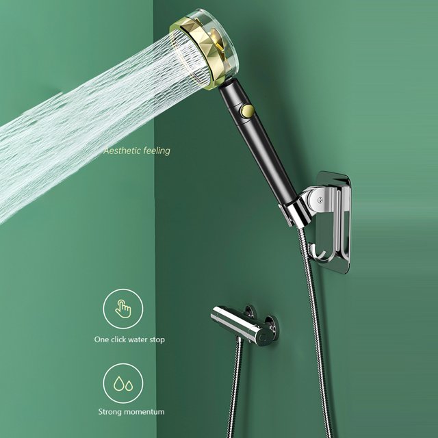 Cabezal de ducha de refuerzo Ventilador de turbina incorporado Cabezal de ducha purificador de agua para baño Ndcxsfigh Libre de BPA
