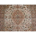 thumbnail image 3 of Gultarash Ivory Medallion Touch Flowers Rare Hand Knotted Area Rug Wool Silk Carpet (6 x 4)', 3 of 9