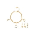 thumbnail image 3 of Madden NYC Women's Fashion Gold-Tone Heart Bracelet & 3-Piece Charm Giftable Boxed Jewelry Set, 3 of 6