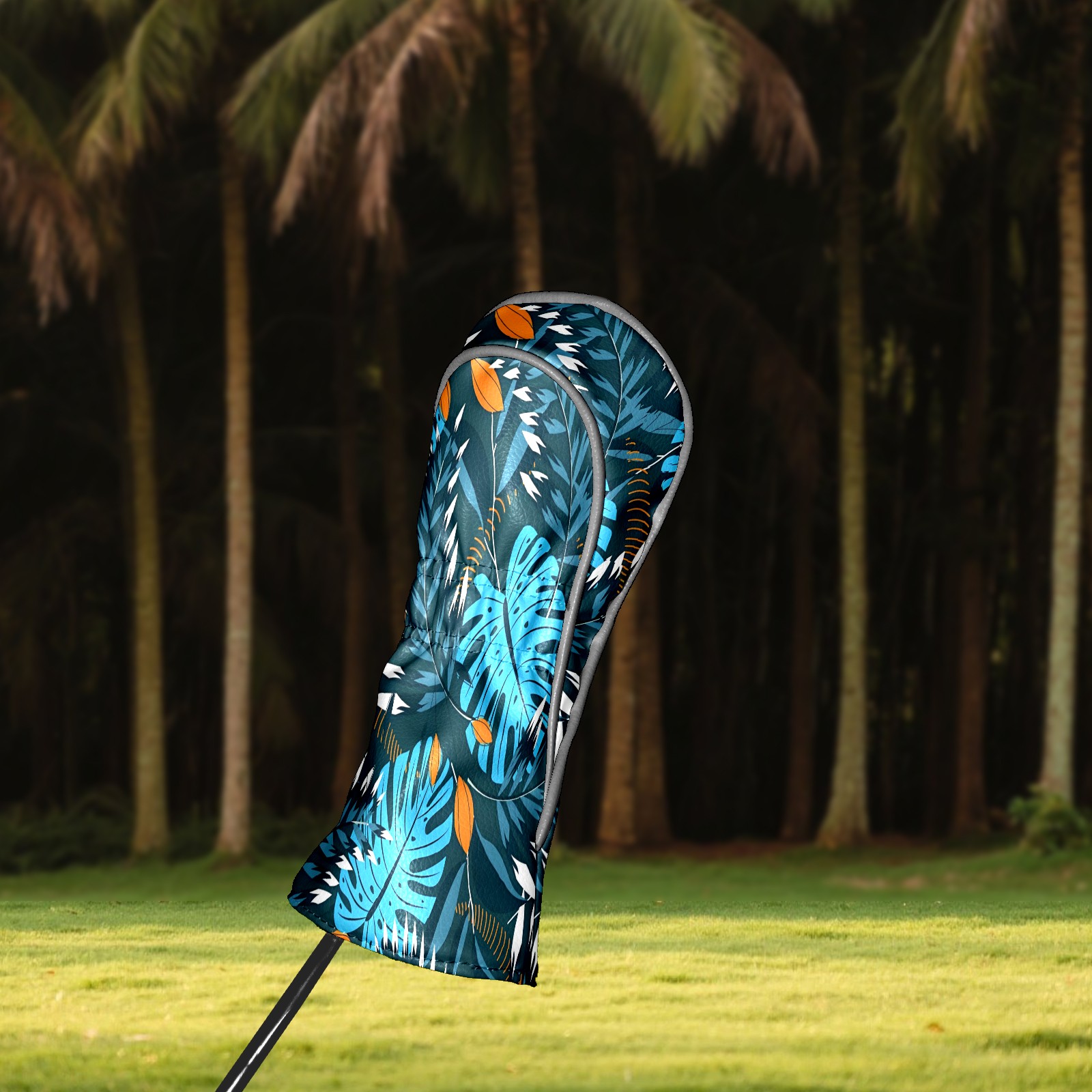 Golf Club Covers, Blue Leaf Premium PU Leather Driver Hybrid Putter Head Covers with Velvet Lining, Waterproof Golf Gifts for Men Women