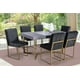 thumbnail image 1 of Comedor MOBILKRAFT Caceres 6 Sillas Tubular y Cubierta laminada color Negro y Oro, 1 of 5