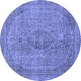 thumbnail image 1 of Ahgly Company Machine Washable Indoor Round Abstract Blue Modern Area Rugs, 7' Round, 1 of 4