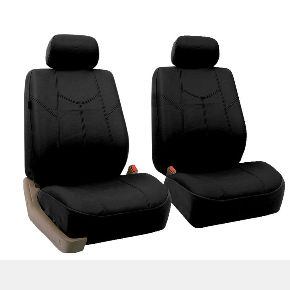 FH Group Black Rome Faux Leather Airbag Compatible and Split Bench 7 Seaters Car Van Seat Covers - Black Full Set - image 2 of 4