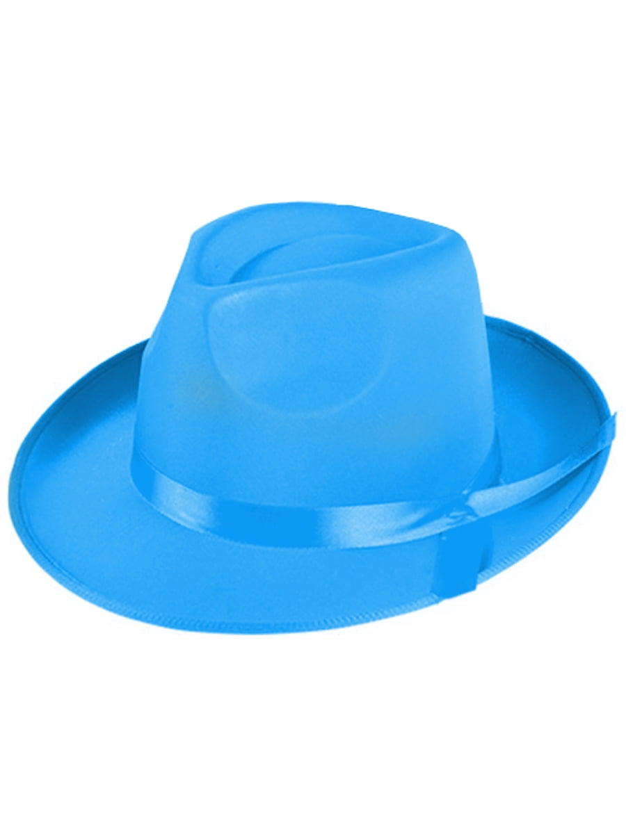 blue gangster hat