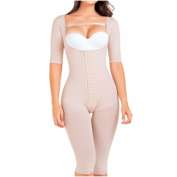 MARIAE Faja Colombiana Post Surgery Full Body Girdle Bodysuit for Slimming with Sleeve & Strap for Woman Faja Reductora Manga Larga - Walmart.com