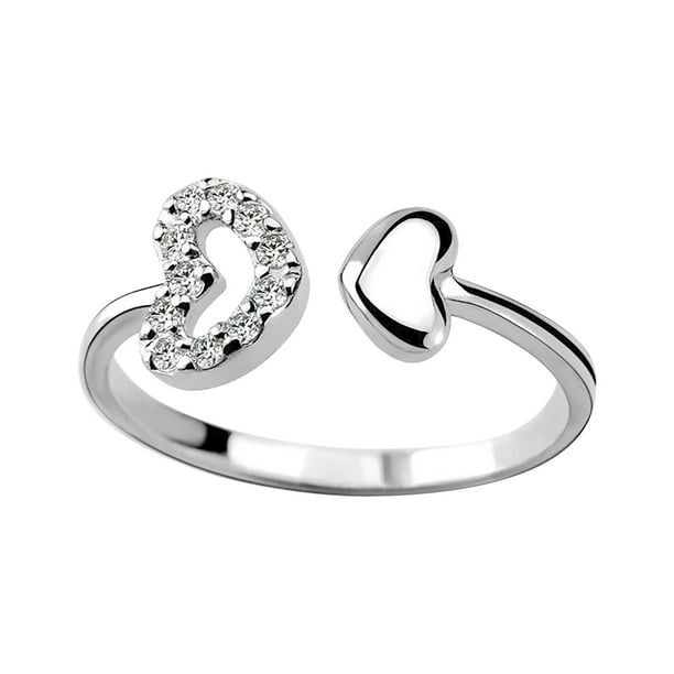 Anillo Anillo Corazón Anillo Retro y Diseño de Anillo Anillo de Regalo para Hombre Ajustable Abierto Anillos de Personalidad para Mujer